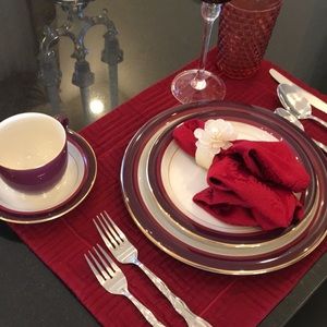 Set of 5 fabric placemat and napkins